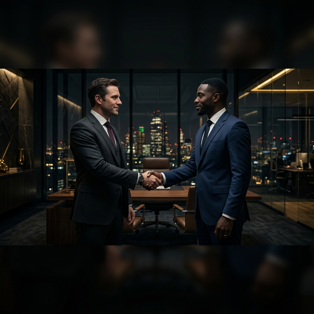 Corporate office handshake
